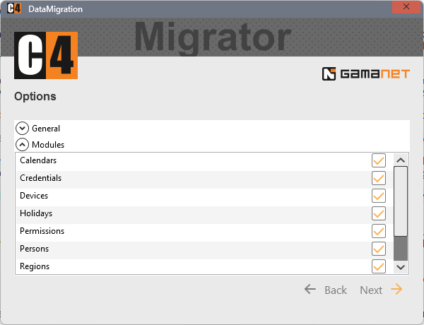 Figure 4. DataMigrator migration-scope selection page.